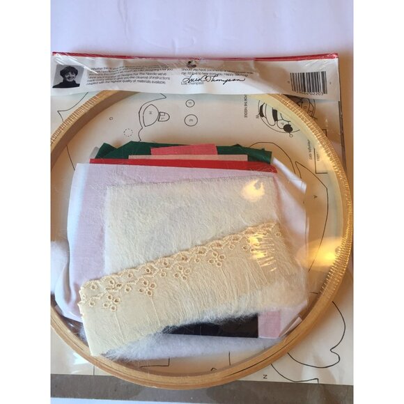 Santa Applique Calicos In 10" Framing Hoop Craft Kit 2203 Vintage Dated 1982 NEW - Picture 4 of 6